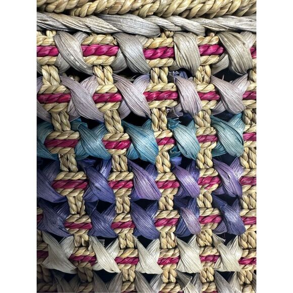 SUN N SAND Woven Jute Rainbow Raffia Bohemian Women’s Crossbody Bag - Picture 3 of 16